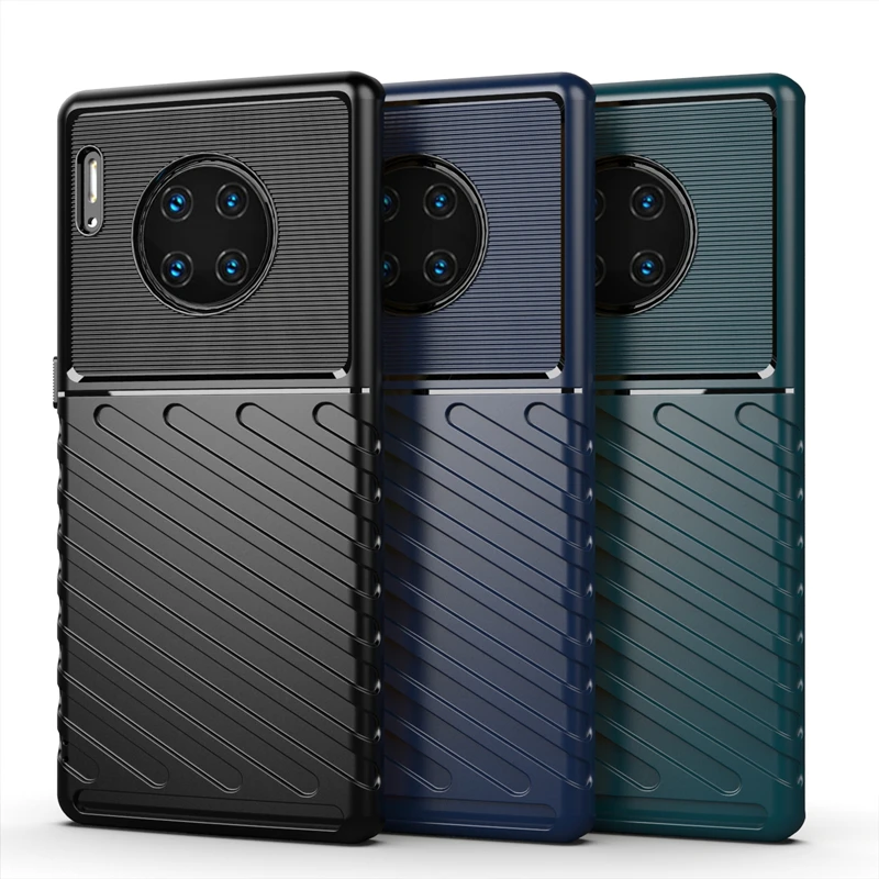 

Carbon Fiber Stripe Case for Huawei Mate 30 Pro 20 Pro RS Soft Silicone Anti-knock Cover for Huawei Nova 6 SE Armor Case