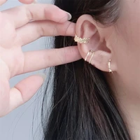 set of 3 pieces of fashion simple non piercing ear clip fake cartilage earrings gold punk women mens non piercing earrings