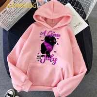 black queen was born in mayjunejulyaugustseptember graphic print pink hoodie women clothes 2021 melanin poppin sweatshirt