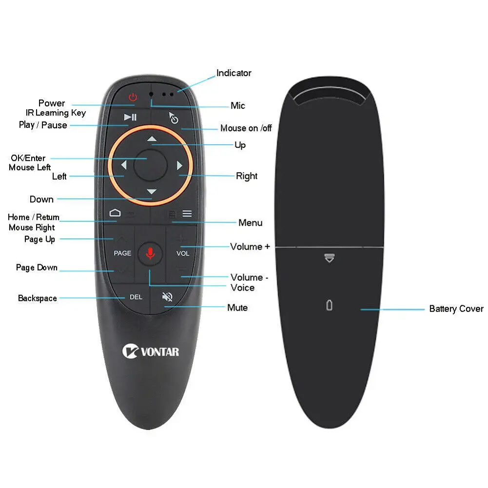 Новое поступление VONTAR G10 голосовое дистанционное управление 2,4 г беспроводной Air mouse Микрофон гироскоп ИК Горячая Распродажа