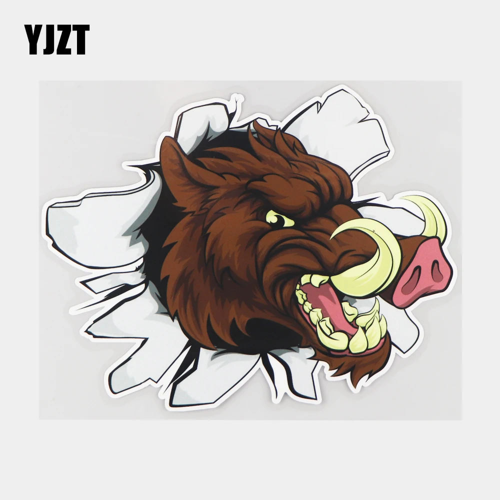 YJZT 19 4 × 15 2 см отверстие кабан головы футболка с забавным мультипликационным