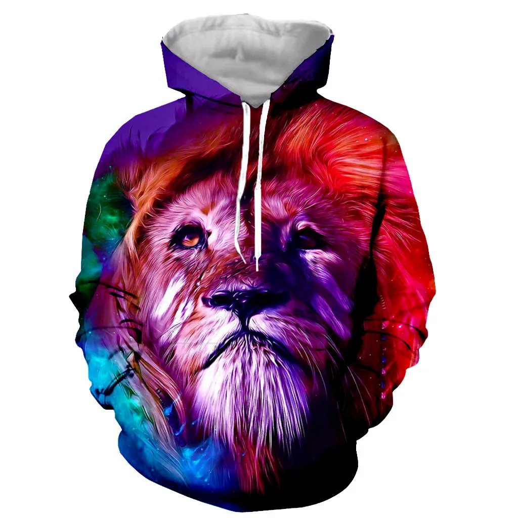 

Модные толстовки на молнии с длинным рукавом и 3D-принтом животных льва/толстовки/куртки/мужские/женские Прямая поставка