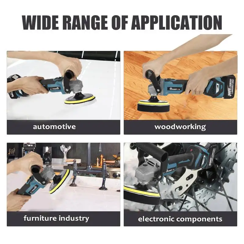 1600W Wireless Car Polisher Electric Polishing Machine 6 Gears Variable Speed Rechargeable Sanding Tools for Makita 18V Battery |
