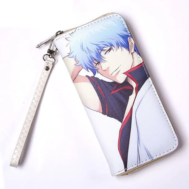 Аниме Gintama Мужской Длинный кошелек Sakata Gintoki цветной на молнии для подарка или