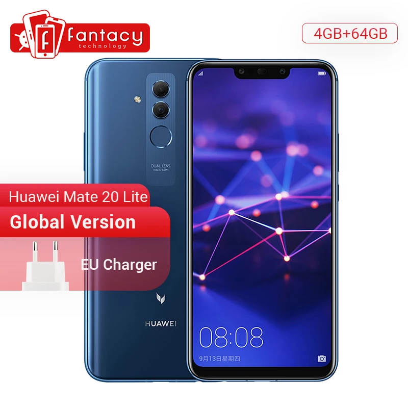 Глобальная версия Huawei Mate 20 Lite 4 Гб 64 6 3-дюймовый мобильный телефон зарядное