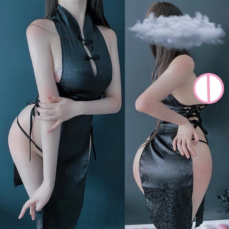 Жаккардовое Бандажное платье с разрезом пикантное традиционное китайское