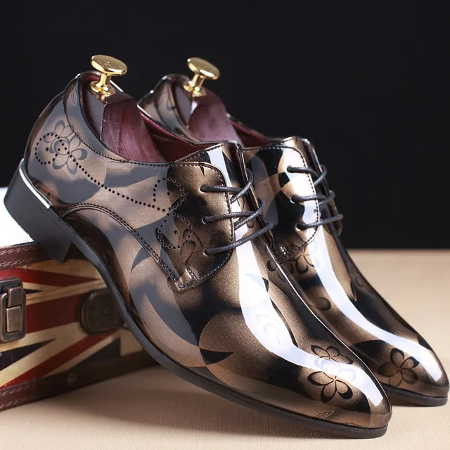 

Floral Pattern Men Dress Shoes Men Formal Shoes Leather Fashion Groom Wedding Men Shoes Oxford Shoes For Men Zapatos De