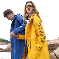 long fashion raincoats waterproof outdoor hiking hooded raincoat jacket poncho rain protection impermeable rain gear bc50yy