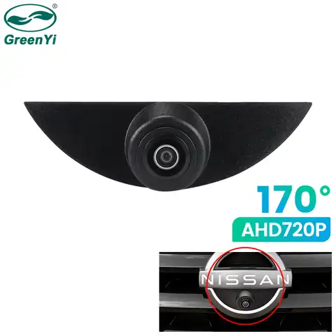 GreenYi 170 ° AHD 720P Автомобильная камера переднего вида для Nissan X-trail Qashqai Tiida Teana Sylphy Sentra Pathfinder, логотип автомобиля