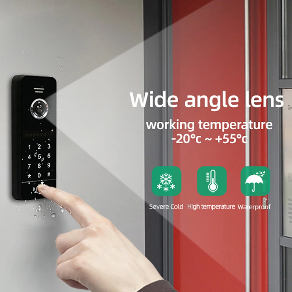 Цена Интерком Jeatone для видеодомофона, 4-контактный дверной звонок для разблокировки паролем виллы, AHD 960P 720P 84207 EPC