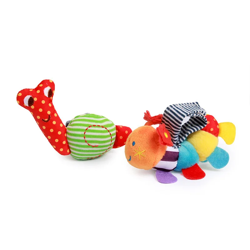 Caterpillar Snails Baby Wrist Watchs Baby Toys Infant Learning & Education Toy Baby Rattle Hand Rattles Finders Toys