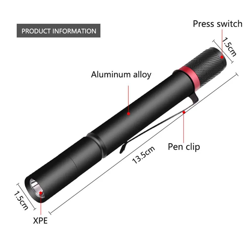 

Mini XP E LED Flashlight Penlight 2xAAA Battery Operated XPE 150LM 3 Modes Torch Mini Nursing Flashlight LED Torch
