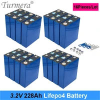 16pieces 3 2v 228ah lifepo4 battery 12v 24v 228ah rechargeable battery pack for electric car rv solar energy storage system use