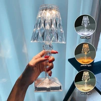 led diamond table lamp rechargeable night lights crystal projection desk lamps home acrylic xmas decor lighting fixtures gift