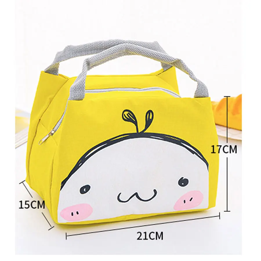 Популярные портативные Изолированные сумки для ланча для женщин и девочек, милые сумки для пикника с животными, парусиновая Термосумка для ...