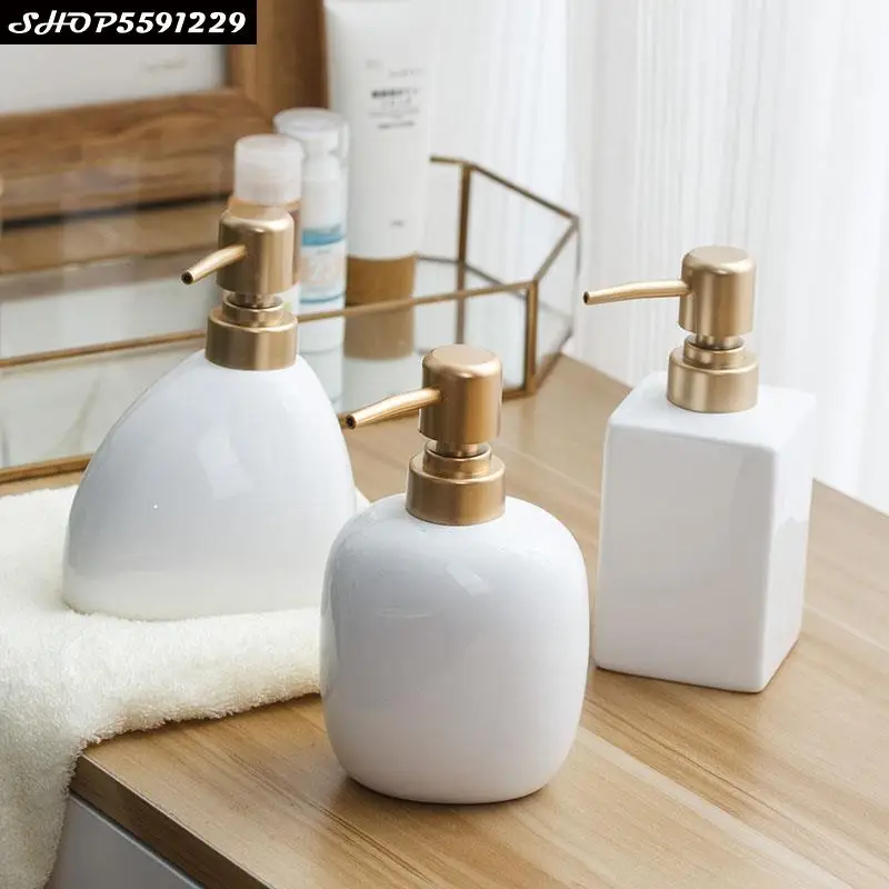 

Белая керамическая бутылка для дезинфицирующего средства для рук, 450 мл, современный минималистичный шампунь для ванной комнаты, ванной ком...