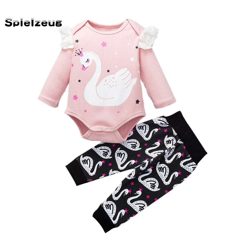 Модный кружевной комбинезон для новорожденных девочек с длинным рукавом и