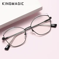 kingmagic retro cat eye anti blue light metal glasses frames women optical fashion computer glasses