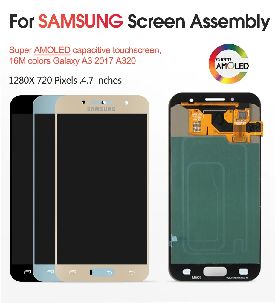 Супер AMOLED для 4," samsung Galaxy A3 ЖК-экран+ сенсорная панель дигитайзер Замена для A320 lcd