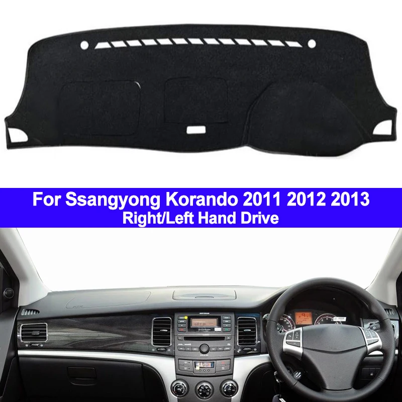 Чехол для приборной панели автомобиля коврик накидка Ssangyong Korando 2011 2012 2013 LHD RHD 2