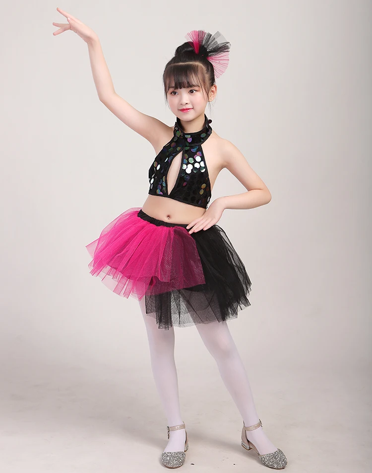 Детское джазовое платье пачка с блестками и бабочкой|Балет| |