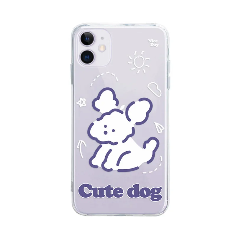 

2021 Cartoon Animal Dog Case Cover For iPhone 13 12min 12Pro 12ProMax 11 11Pro 11ProMAX SE2020 7 8 7Plus 8Plus X XS XR XSMAX