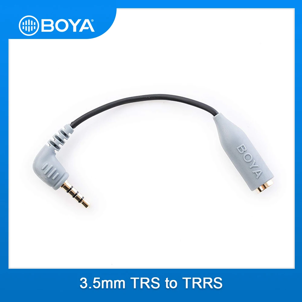 

BOYA BY-CIP2 3.5mm to TRRS TRS Microphone Cable Adapter for iPad iPod Touch iPhone &Android Smartphone Mic Accessories