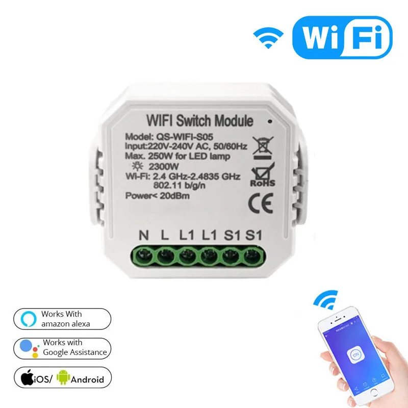 

Скрытый беспроводной модуль переключателя измерителя мощности с Wi-Fi