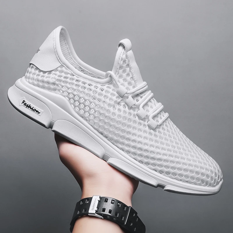 Brand Mesh Men Skateboarding Shoes Black Footwear Sneakers Flat Male Walking Shoes Summer Soft Outdoor For Men Rubber Shoes