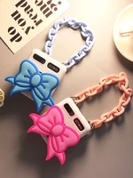 for samsung f7070 f7000 korea japan girl fashion super cute bowknot stand holder hand chain case cover for galaxy z flip 5g 4g 3