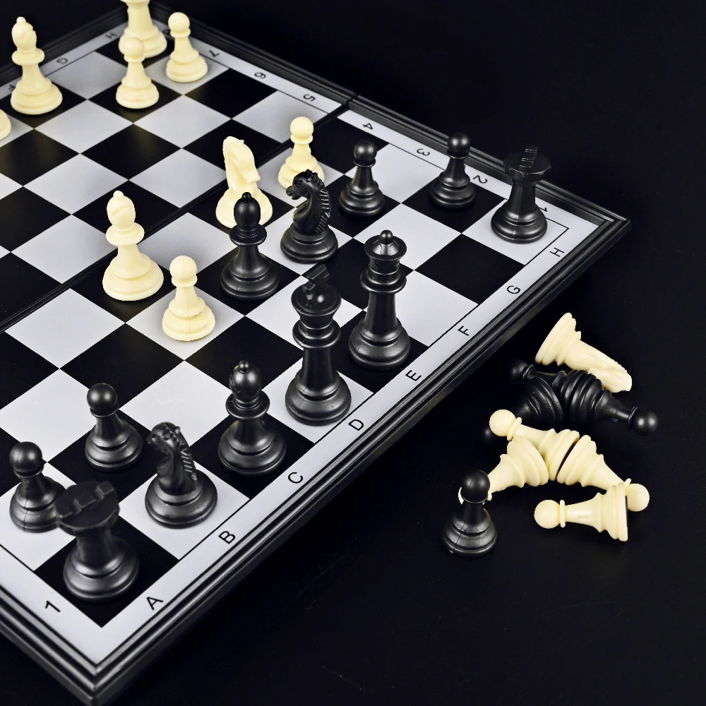 Магнитный Шахматный набор 3-в-1 дорожные международные шахматы пластиковые