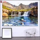 Набор для алмазной вышивки сделай сам, картина из воздушных страз, с бассейнами, водопадом, островом Скай, Шотландией, полная мозаика