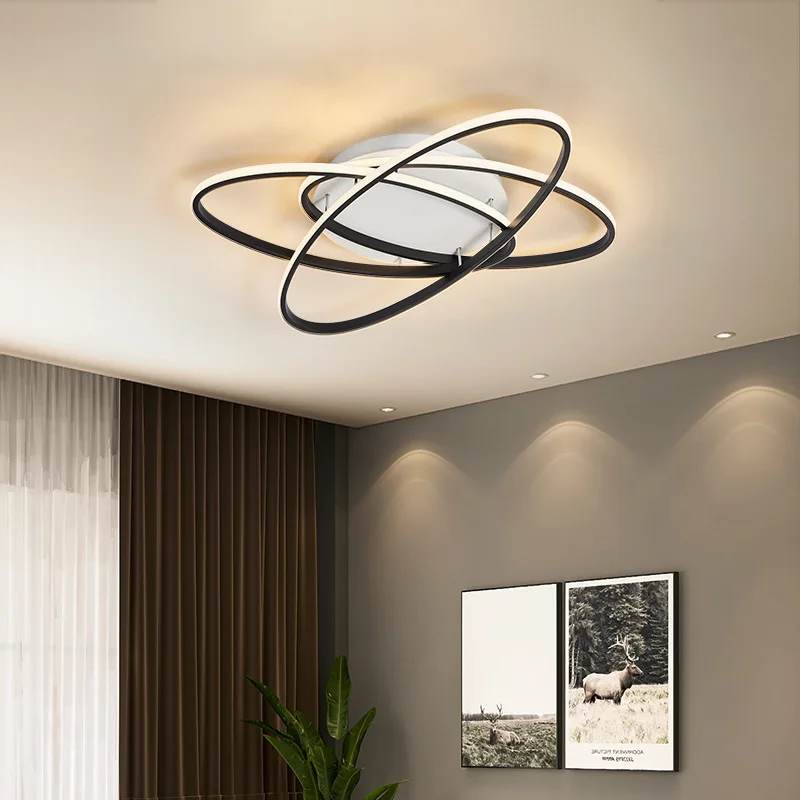

Лампа MDWELL nordic современные светодиодные потолочные лампы для гостиной, спальни, кабинета, черная, креативная, современная, Потолочная, AC90-260V