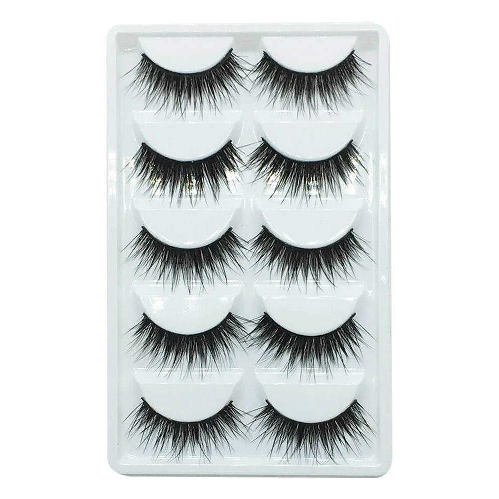5 пар натуральный Набор накладных ресниц накладные ресницы 3D норковые волосы