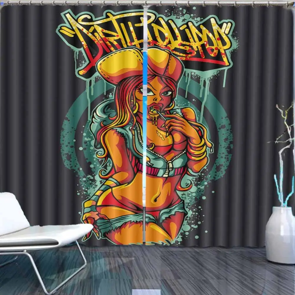 European style 3D Curtain Blackout Window Curtains Beauty Living Room Any Decoration |