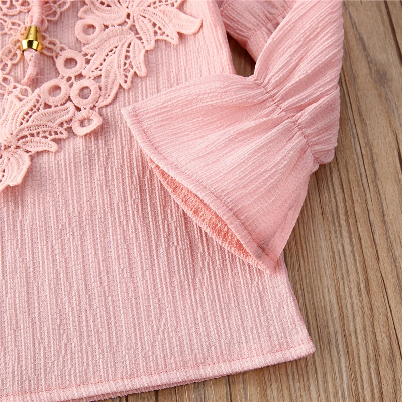 2 шт. кружевная футболка и мини юбка для девочек|Комплекты одежды девочек| |