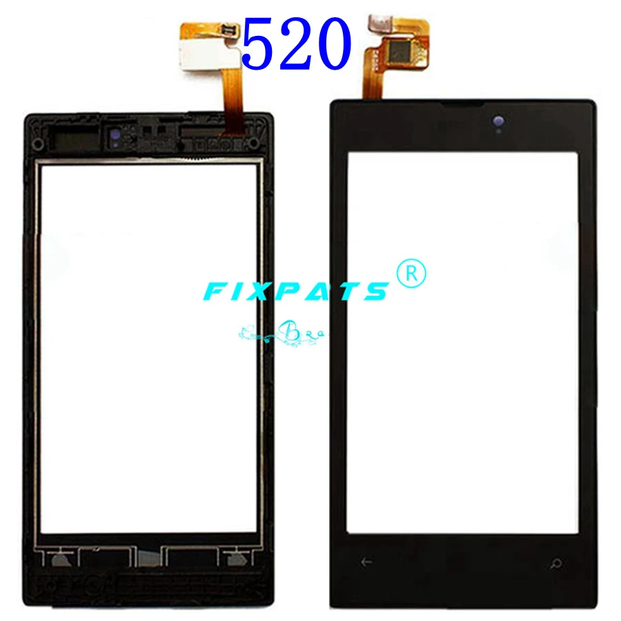 Сенсорный ЖК-экран для Nokia Lumia 520 N520 430 435 530 532 Сенсорная панель Сенсорный экран дигитайзер Внешний стеклянный объектив черный