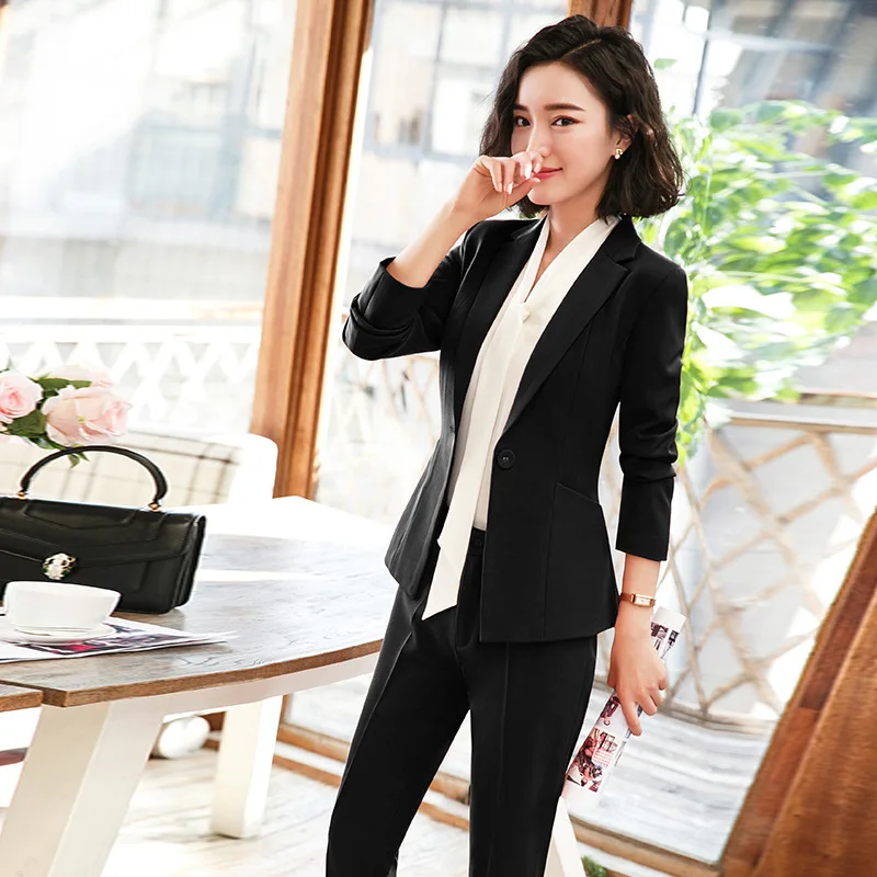 IZICFLY New Spring Autumn Red Formal Trouser With Blazer Set Uniform Designs For Women Office Elegant Business Pant Suits