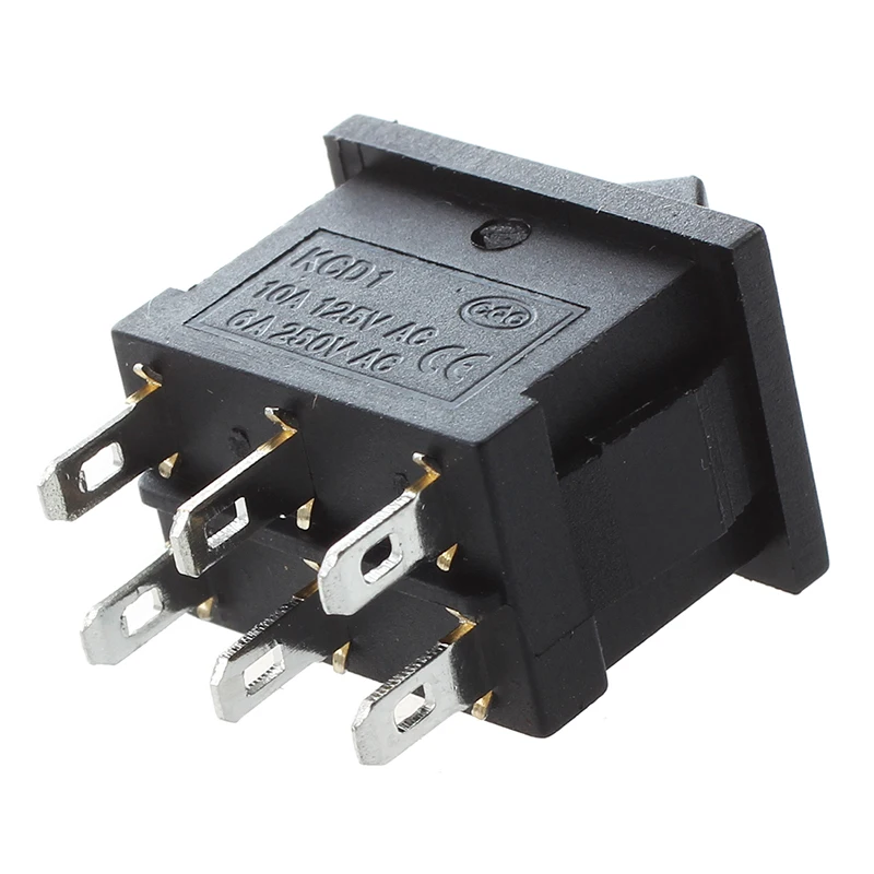 10 шт. DPDT ON OFF на кнопках в кулисный переключатель 6A/250V 10A/125 В переменного