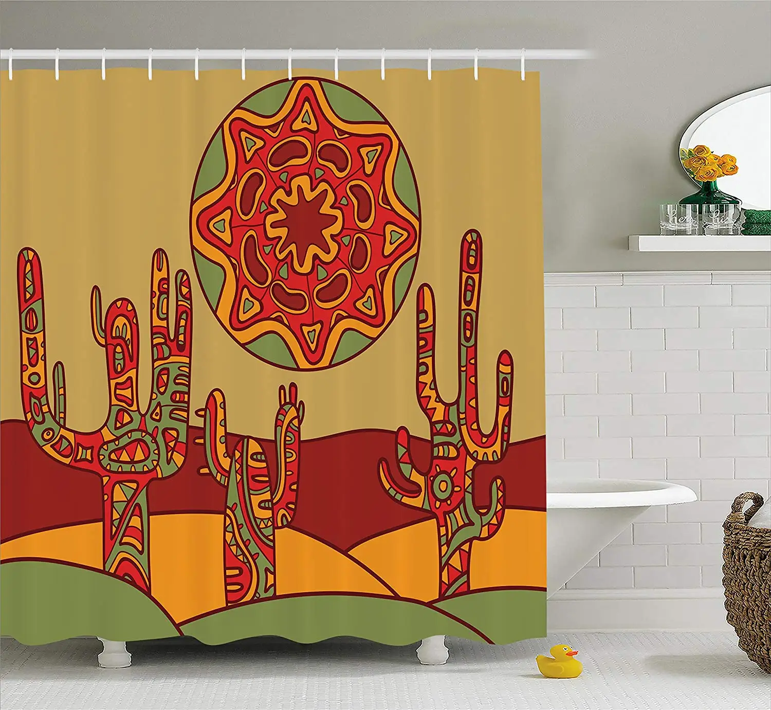 Занавеска для душа С КАКТУСОМ мультяшный дизайн в виде кактуса с восточными