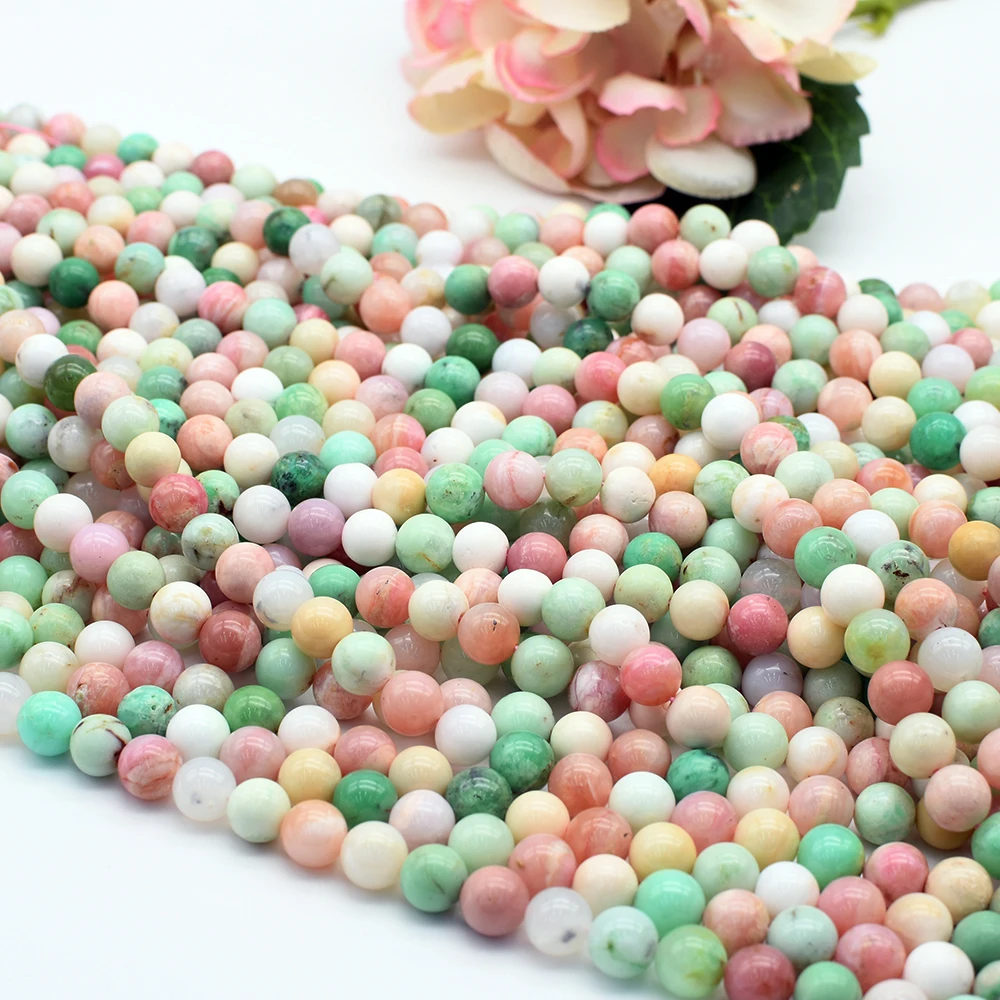 

15.5" Meihan wholesale natural 10-12mm (1 strand) chromatic opal smooth round gem stone loose beads for jewelry DIY making