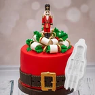 Щелкунчик солдата силиконовая помадка рождественская форма для торта печенья кекс топпер шоколадные конфеты инструменты для украшения