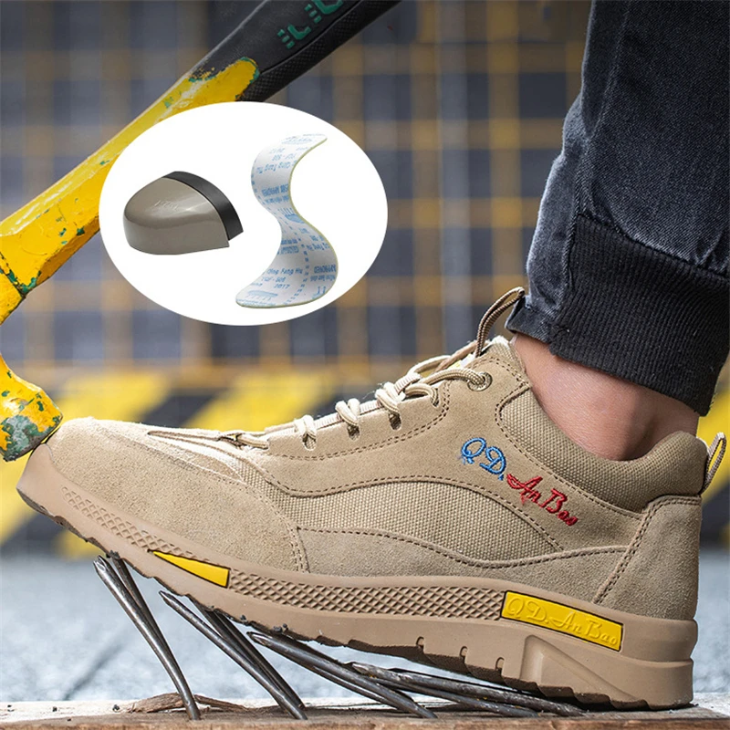 

Мужские кроссовки со стальным носком, Нескользящие, дышащие, разрушаемые, безопасная обувь для работы