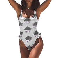 rain swimsuit frilly novelty swimwear surf teenager new onepiece bathing suit