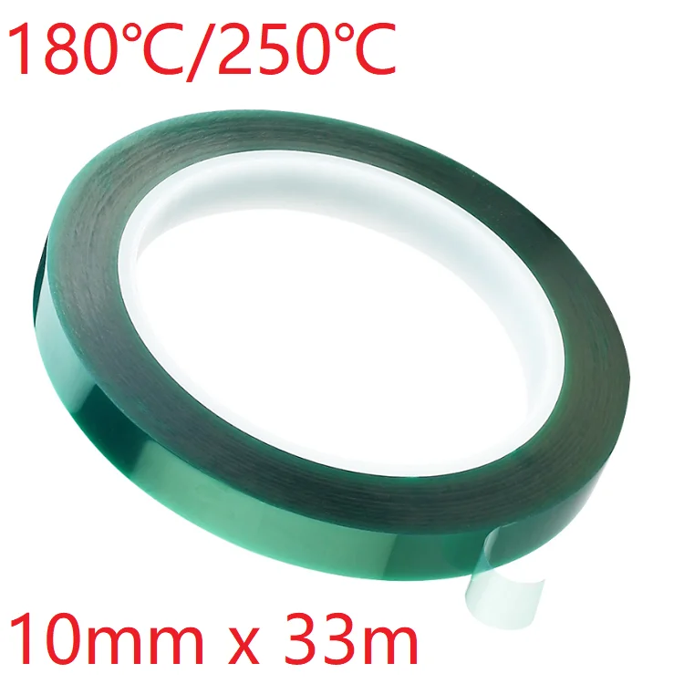 

10mm x 33m Green PET Film Tape High Temperature Heat Resistant PCB Solder SMT Plating Shield Spray Paint Insulation Protection