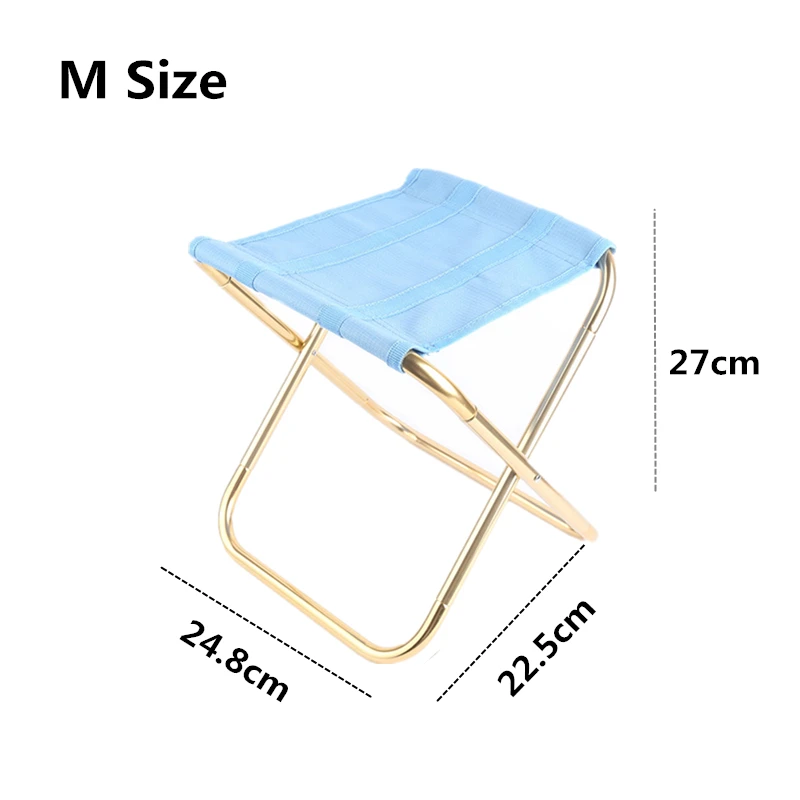 Light Blue Gold-M Складной табурет VILEAD, 2 размера, Сверхлегкий, 7075 алюминиевый, портативный, для рыбалки, кемпинга, пикника, туризма, открытый, складной стул - Цвет: Light Blue Gold-M