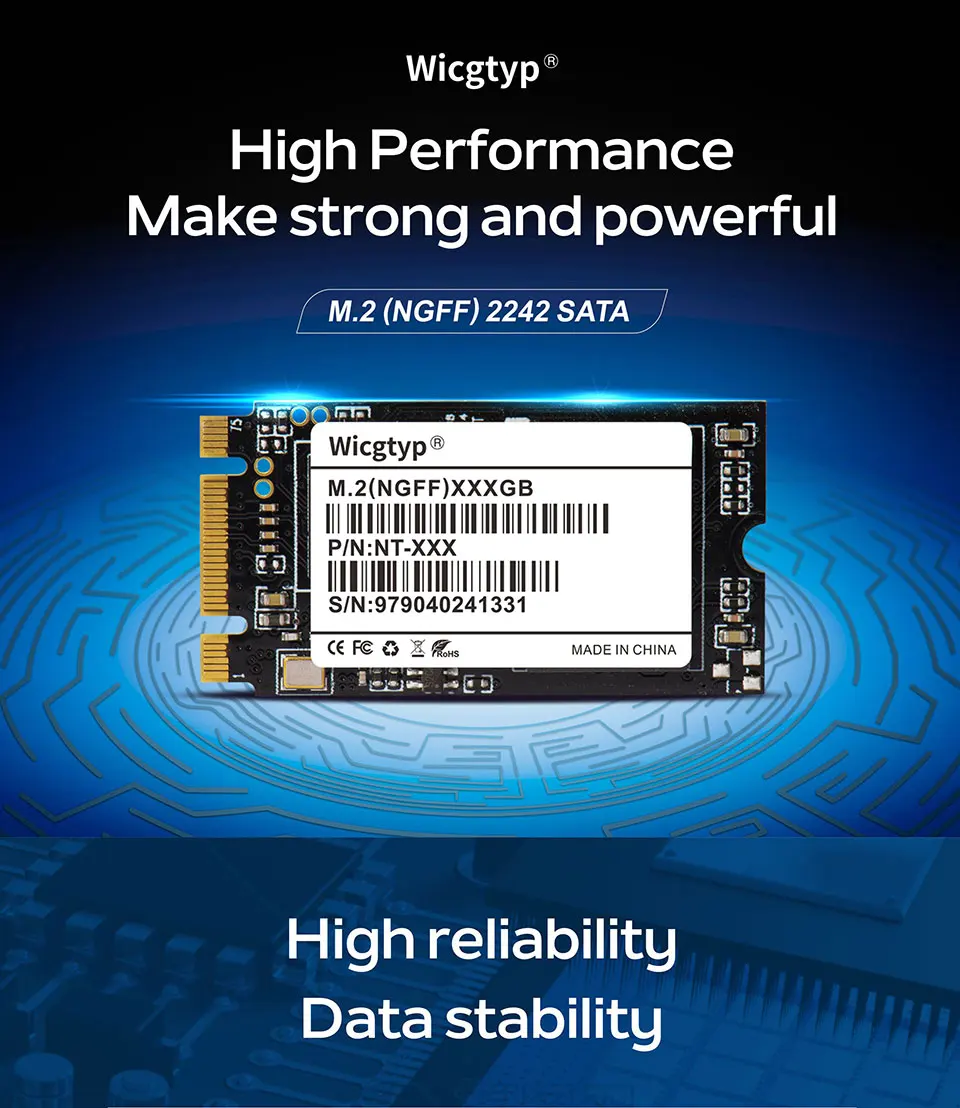 Wicgtyp m.2 SATA NGFF 42*22 SSD 128 ГБ 256 512 1 ТБ мини Pcie твердотельный накопитель для Thinkpad E531 S5 T440S для lenovo