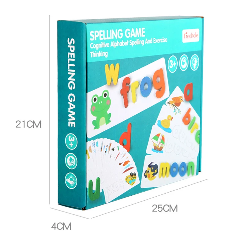 2020 Wooden Alphabet Letter Learning Cards Set Spelling Practice Game Toy 26pcs 1 English Letters Card Word Gift | Игрушки и хобби