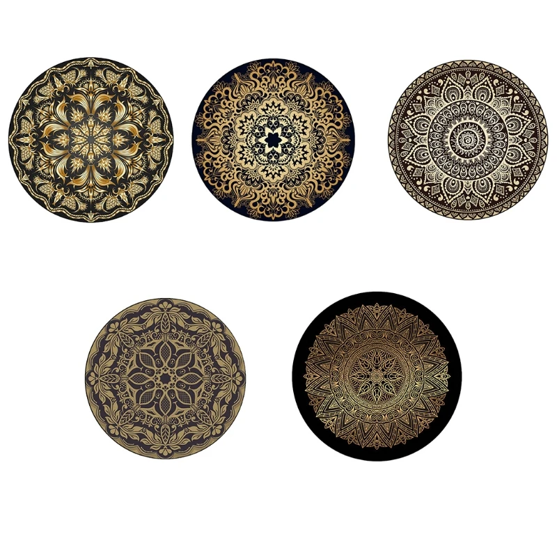 

Коврик в европейском стиле с изображением роскошной круглой площадки, винтажный прикроватный коврик с рисунком мандалы, лотоса и цветов, не...