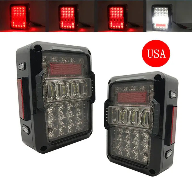 Для 07-16 Jeep Wrangler Светодиодные задние фонари Задние стоп-сигналы заднего хода 480LM JK